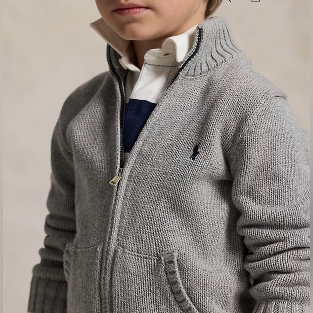 Ralph Lauren Cable Knit Full Zip Sweater